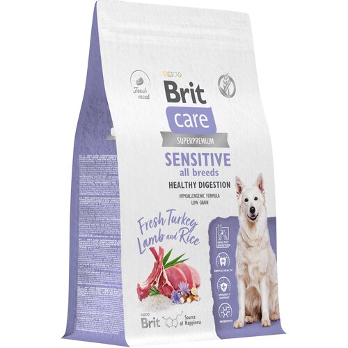 BRIT Care Dog Adult Sensitive Healthy, Сухой корм для собак с чувствительным пищеварением, Индейка-ягненок 3 кг фото