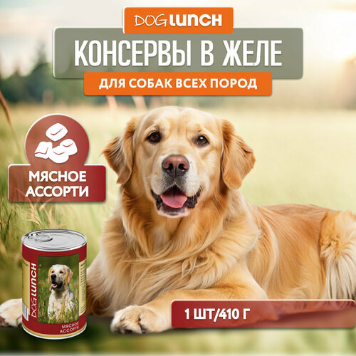 Корм влажный DOG LUNCH Мясное ассорти в желе для собак (410г) фото