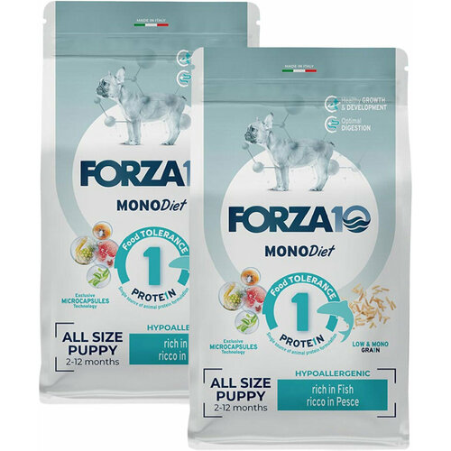 FORZA10 DOG PUPPY JUNIOR DIET монобелковый для щенков всех пород при аллергии с рыбой (1,5 + 1,5 кг) фото