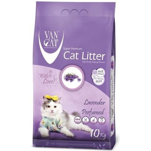 Комкующийся наполнитель Vancat VAN CAT Lavender для кошачьих туалетов без пыли с ароматом лаванды 5 кг фото