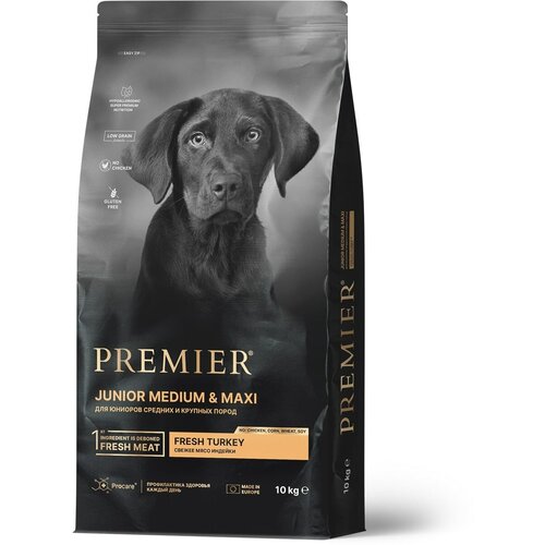 Сухой корм для собак Premier Dog Turkey JUNIOR Medium&Maxi (Свежее мясо индейки для юниоров средних и крупных пород) 10 кг. фото