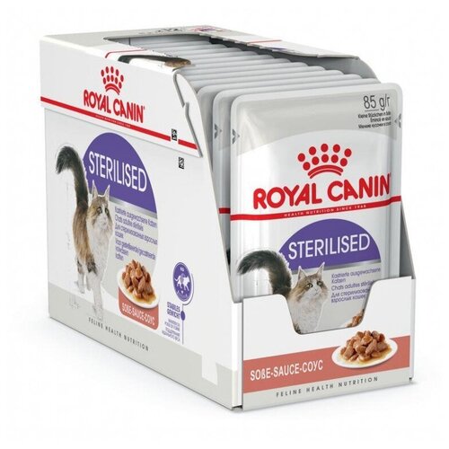 Влажный корм для стерилизованных кошек Royal Canin Sterilised (в соусе) 12 шт. х 85 г (кусочки в желе) фото