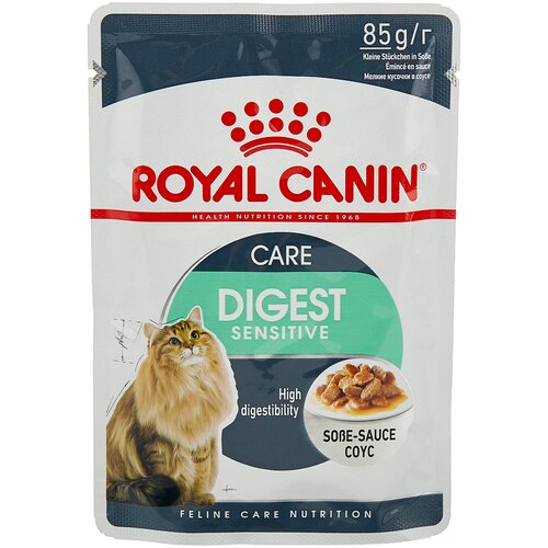 корм для кошек Royal Canin Digest Sensitive, при проблемах с ЖКТ, при чувствительном пищеварении 18 шт. х 85 г (кусочки в соусе) фото