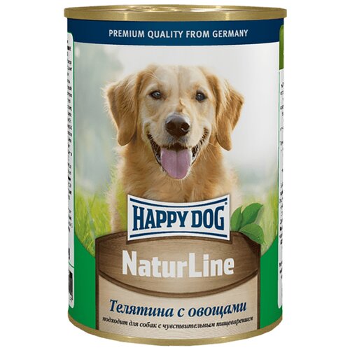 Влажный корм для собак Happy Dog NaturLine, телятина, с овощами 1 уп. х 20 шт. х 410 г фото