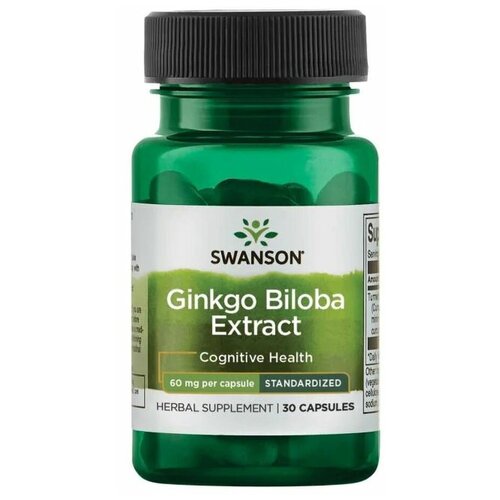 Ginkgo Biloba Extract - Standardized 60 mg 30 Caps фото