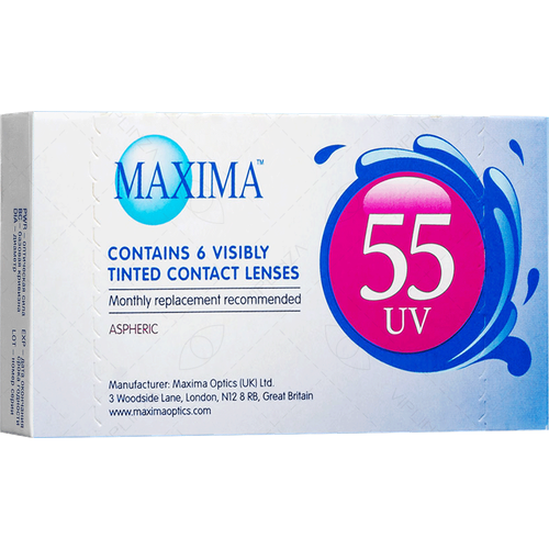 Контактные линзы Maxima 55 UV Aspheric, 6 шт., R 8,8, D +4, 1 уп. фото