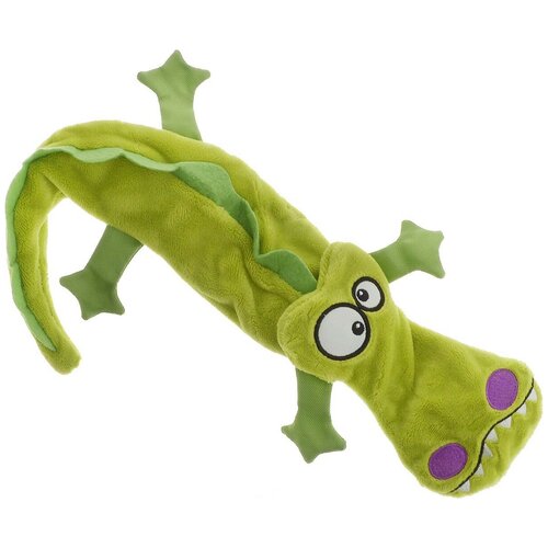 Игрушка   для собак  GiGwi Dog Toys Крокодил без набивки (75021),  зеленый, 1шт. фото