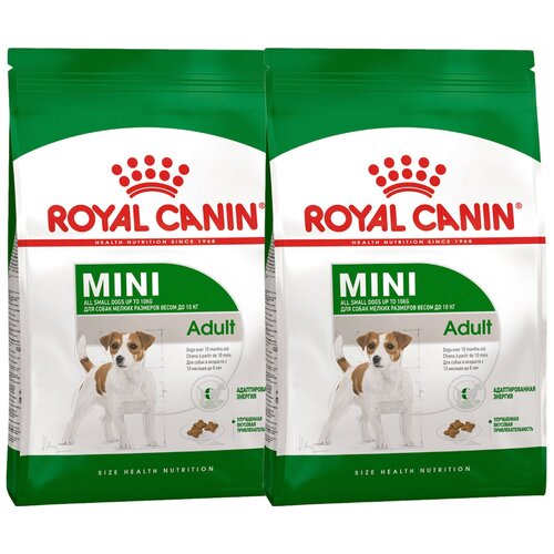 Сухой корм Royal Canin Mini Adult для собак  мелких размеров от 10 месяцев до 8 лет 1 уп. х 2 шт. х 8000 г фото