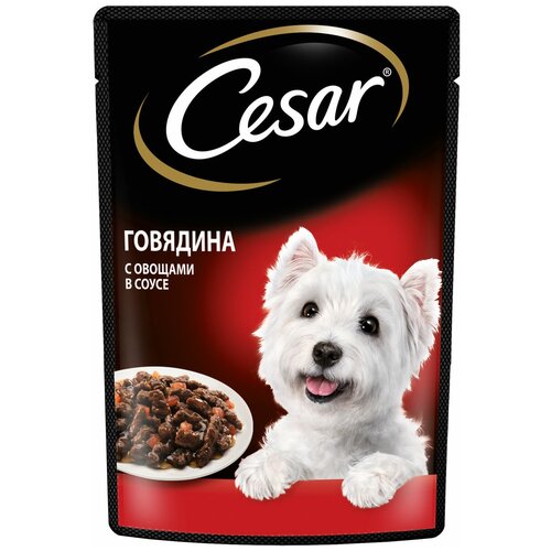 Влажный корм для взрослых собак Cesar с говядиной и овощами в соусе 1 уп. х 1 шт. х 85 г фото