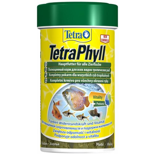 Сухой корм  для  рыб, ракообразных Tetra TetraPhyll Flakes, 100 мл, 33 г фото