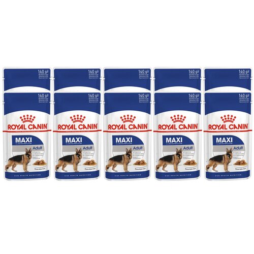 Влажный корм для собак Royal Canin Maxi Adult pouch 1 уп. х 10 шт. х 140 г (для средних и крупных пород) фото