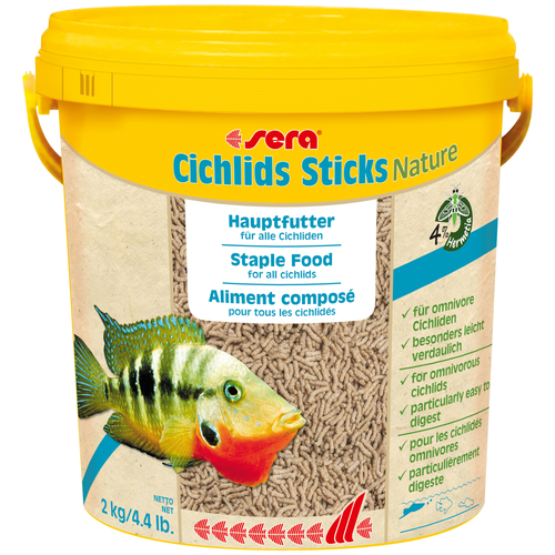 Сухой корм  для  рыб Sera Cichlids Sticks Nature, 10 л, 2 кг фото