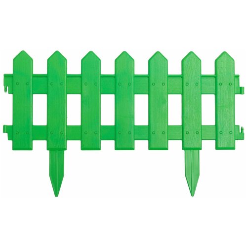 Забор декоративный МастерСад Палисадник зеленый 1,9м / бордюр для сада и огорода / Ограждение садовое для клумб и грядок / забор пластиковый фото
