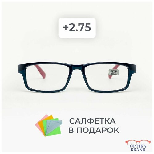 Очки прямоугольные для зрения мужские и женские +2.75 корригирующие очки для чтения +2.75 фото