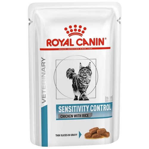 Влажный корм для кошек Royal Canin Sensitivity при проблемах с ЖКТ, при аллергии, с курицей, с рисом 85 г (кусочки в желе) фото