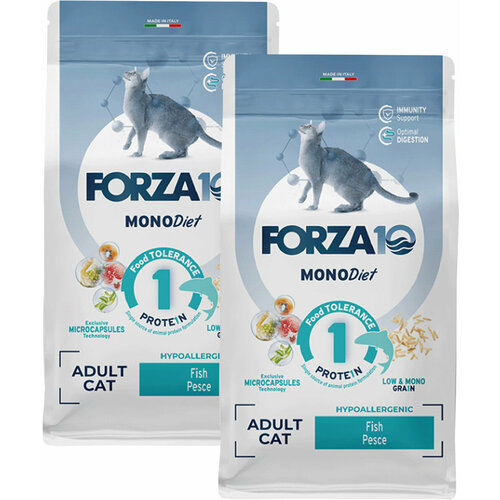 FORZA10 CAT MONODIET для взрослых кошек при аллергии с рыбой (1,5 + 1,5 кг) фото