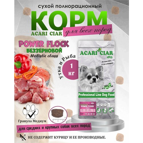 Сухой корм для собак ACARI CIAR POWER FLOCK Beef/Lamb 1кг MEDIUM гранула фото