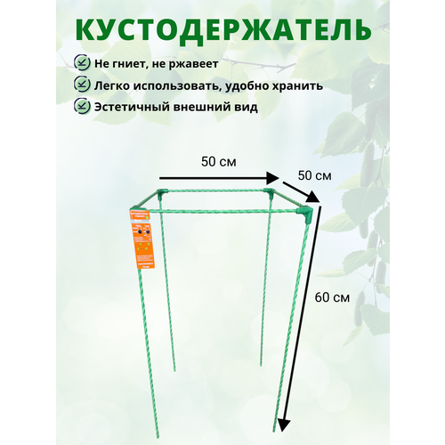 Кустодержатель садовый стеклокомпозитный 50х50х60см (D опор-10мм) фото