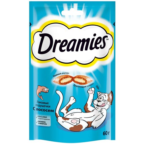 Лакомство для кошек  Dreamies Подушечки, 60 г лосось фото