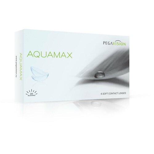 Контактные линзы Pegavision Aquamax., 6 шт., R 8,6, D -0,5, бесцветный, 1 уп. фото