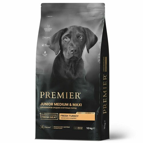 Сухой корм для собак Premier Dog Turkey JUNIOR Medium&Maxi для юниоров средних и крупных пород, с индейкой, 10 кг фото