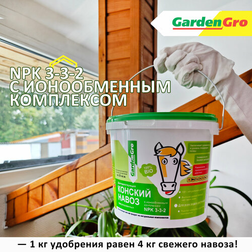 Конский навоз гранулированный GardenGro, 5 л фото