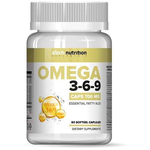 Капсулы aTech Nutrition Omega 3-6-9, 0.7 г, 60 шт. фото