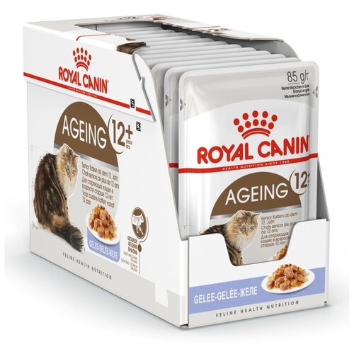 Влажный корм для пожилых кошек Royal Canin Ageing +12 12 шт. х 85 г (кусочки в желе) фото