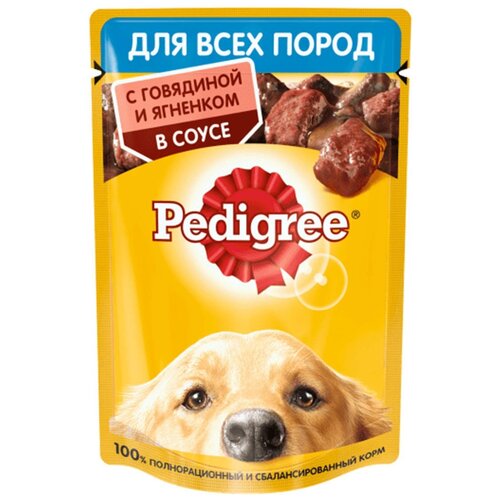 Влажный корм для собак Pedigree говядина, ягненок 42 шт. х 85 г фото