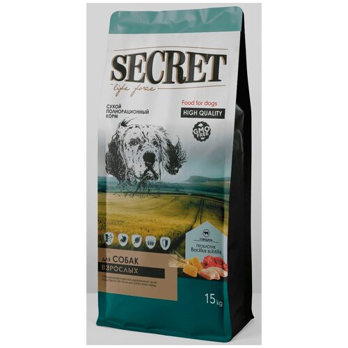 Сухой корм для собак Secret for Pets Life Force, говядина (для всех пород) 1 уп. х 1 шт. х 15000 г фото