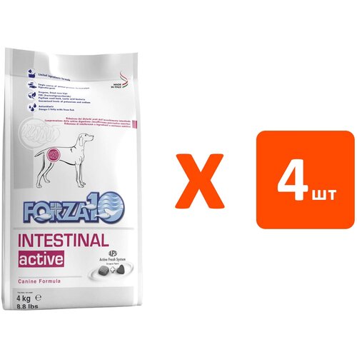 FORZA10 DOG INTESTINAL ACTIVE для взрослых собак всех пород при заболеваниях желудочно-кишечного тракта (4 кг х 4 шт) фото