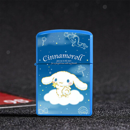 Зажигалка бензиновая Синаморол Cinnamoroll синяя фото