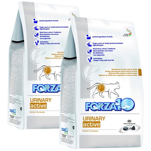 FORZA10 CAT URINARY ACTIVE для взрослых кошек при мочекаменной болезни (1,5 + 1,5 кг) фото