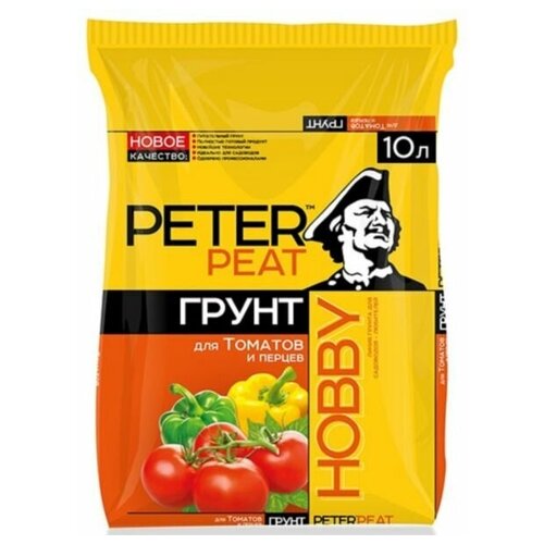 Грунт PETER PEAT Линия Hobby для томатов и перцев, 10 л, 4 кг фото