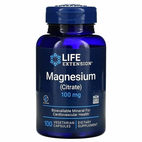 Магний, Life Extension Magnesium Citrate 100 мг 100 капсул фото