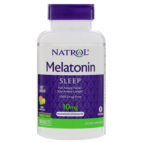 Melatonin Fast Dissolve таб., 10 мг, 100 шт., цитрусовый фото