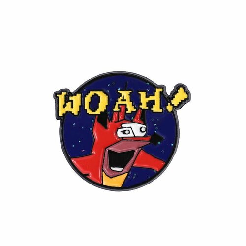 Значок Краш Бандикут WOAH фото