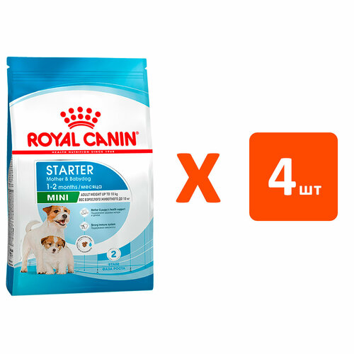 ROYAL CANIN MINI STARTER для щенков маленьких пород до 2 месяцев, беременн и кормящих сук 8,5 кг х 4 шт фото