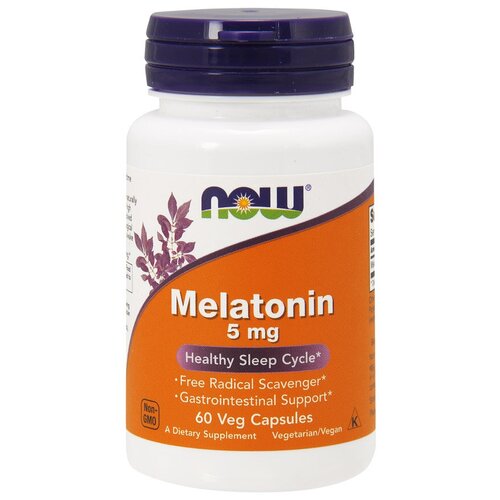 Melatonin 5 mg NOW (60 вег кап) фото