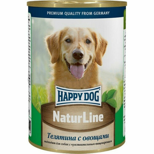 Happy Dog Natur Line влажный корм для взрослых собак с телятиной и овощами - 410 г х 12 шт фото