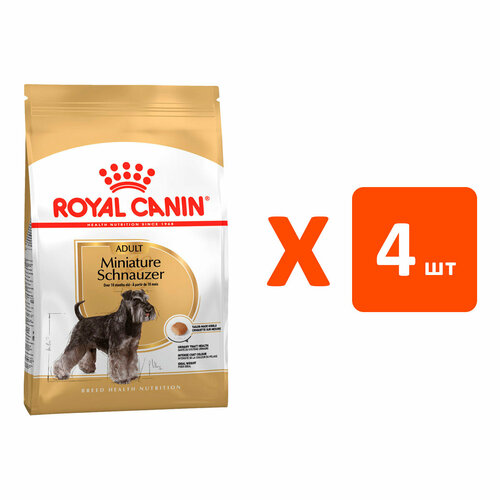 ROYAL CANIN MINIATURE SCHNAUZER ADULT для взрослых собак миниатюрный шнауцер 7,5 кг х 4 шт фото