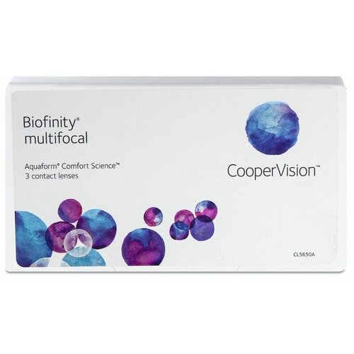 Контактные линзы CooperVision Biofinity Multifocal, 3 шт., R 8,6, D +1,5, ADD: +1.00 D, прозрачный, 1 уп. фото