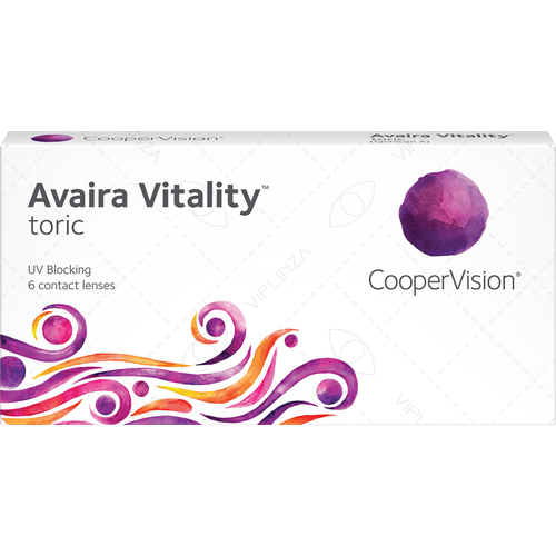 Контактные линзы CooperVision Avaira Vitality toric., 6 шт., R 8,5, D -10, CYL: -1,25, AХ: 170, бесцветный, 1 уп. фото