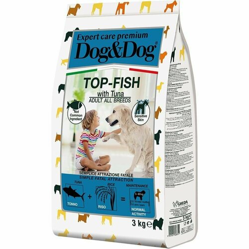 Сухой корм Dog&Dog Expert Premium Top-Fish, для взрослых собак с тунцом, 3кг фото