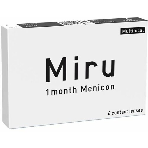 Контактные линзы Menicon Miru 1month Multifocal, 6 шт., R 8,6, D -0,25, ADD: низкая, прозрачный, 1 уп. фото