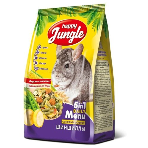 Корм для шиншилл Happy Jungle 5 in 1 Daily Menu Основной рацион , 400 г фото