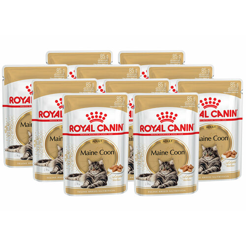 ROYAL CANIN MAINE COON ADULT для взрослых кошек мэйн кун в соусе пауч 85 гр 85 гр х 10 шт фото