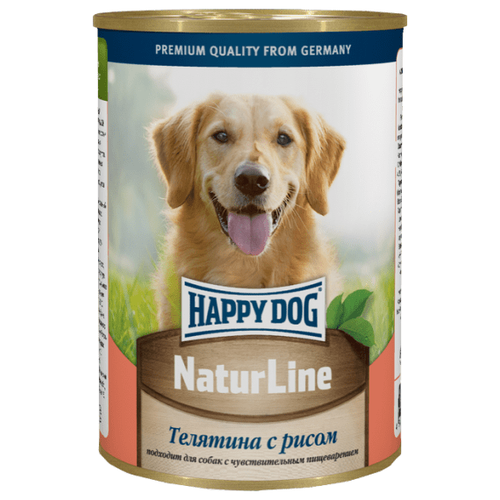 Влажный корм для собак Happy Dog NaturLine, телятина, с рисом 1 уп. х 20 шт. х 410 г фото