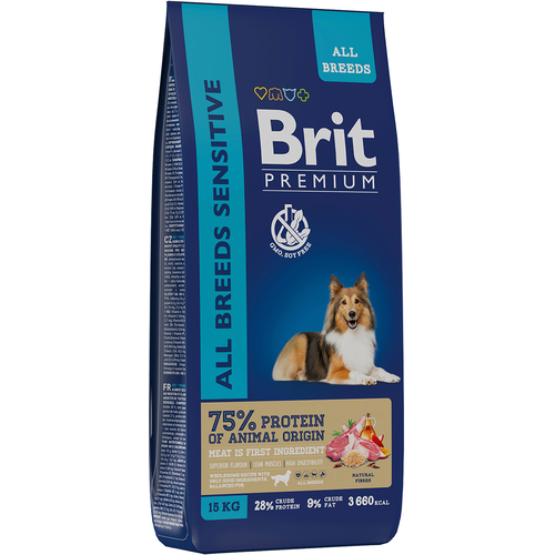 BRIT PREMIUM DOG ADULT SENSITIVE для взрослых собак всех пород с чувствительным пищеварением с ягненком и рисом (8 кг) фото