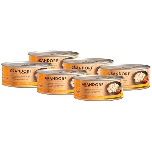 Влажный корм для кошек Grandorf с куриной грудкой, с креветками 6 шт. х 70 г (кусочки в соусе) фото